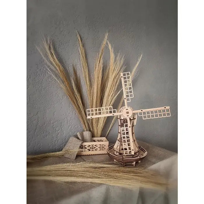 Houten Puzzel 3D - Mechanische Windmolen - Knutseltoppers