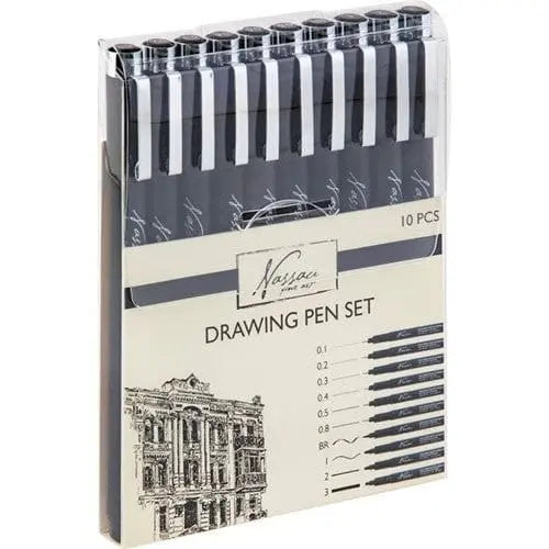 Nassau Set Zwarte Fineliners - Knutseltoppers