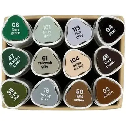 Alcoholstiften - Aarde Kleuren – 12 stuks - Knutseltoppers