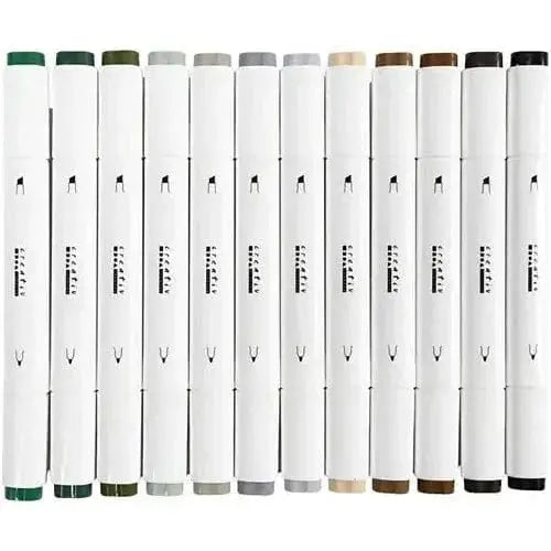 Alcoholstiften - Aarde Kleuren – 12 stuks - Knutseltoppers