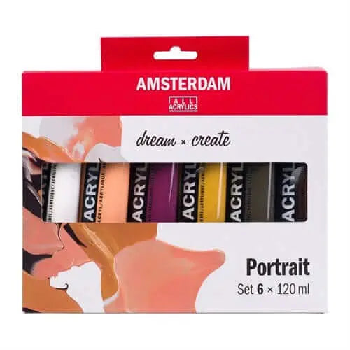 Royal Talens Amsterdam Acrylverf Set 6x120 ml - 'Portret' - Knutseltoppers