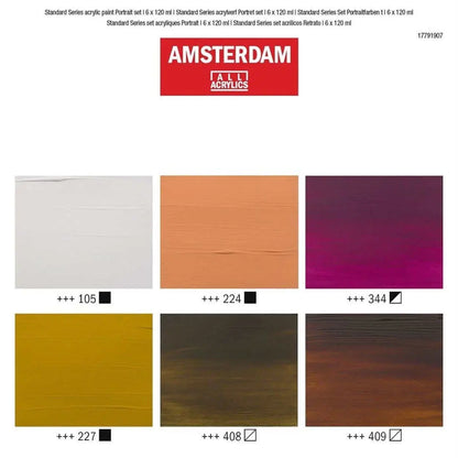 Royal Talens Amsterdam Acrylverf Set 6x120 ml - 'Portret' - Knutseltoppers