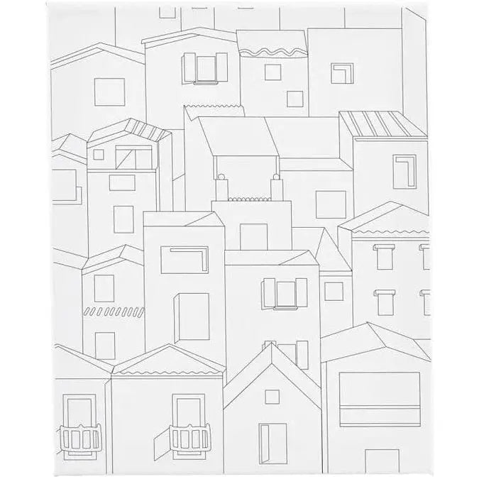 Schildercanvas met print - Stad - Knutseltoppers